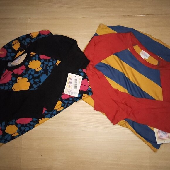 Lularoe Womens New Stripe Floral Long Sleeve Tunic Bundle Small - Picture 1 of 9